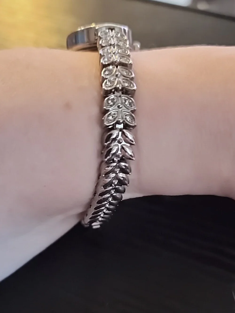 Silver Crystal-Accent Women's Bracelet Watch